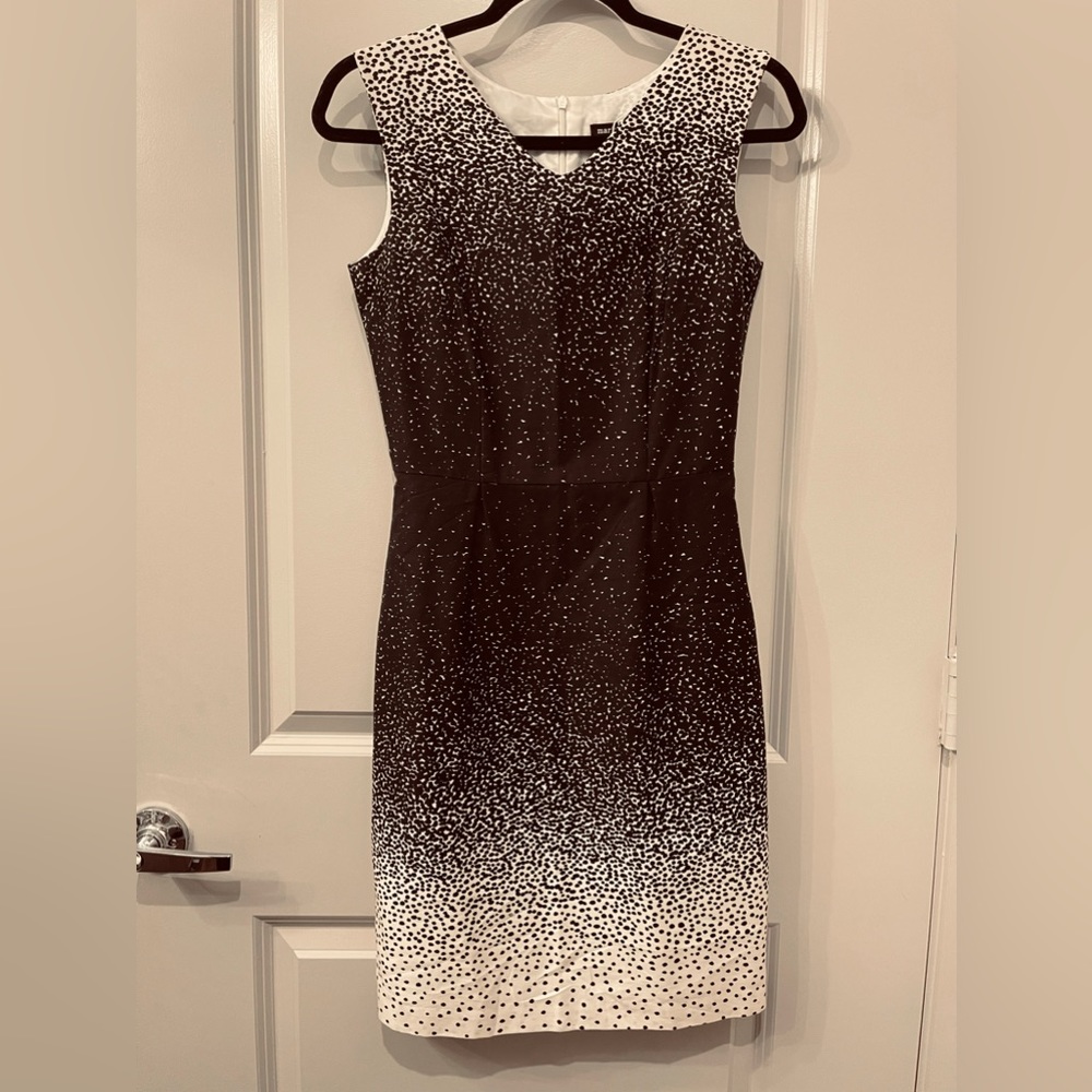 Black & white modern ombré pattern mid length dress